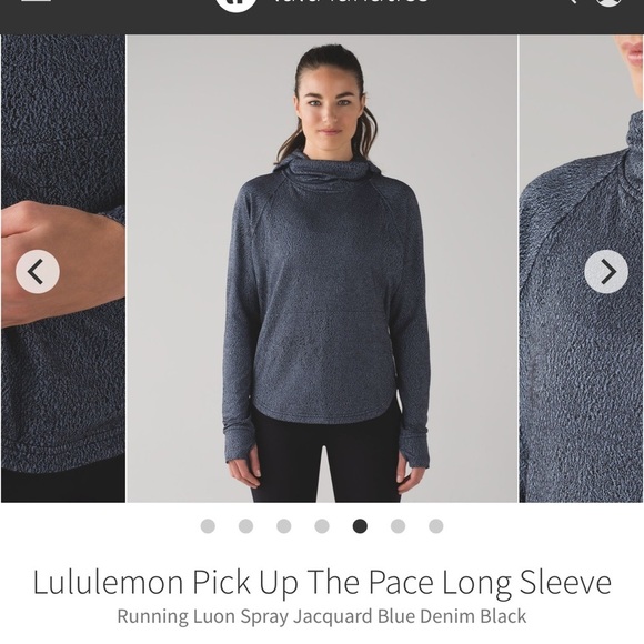 lululemon athletica Tops - Lululemon Pick Up The Pace Running Luon Spray Jacquard Blue Denim Black